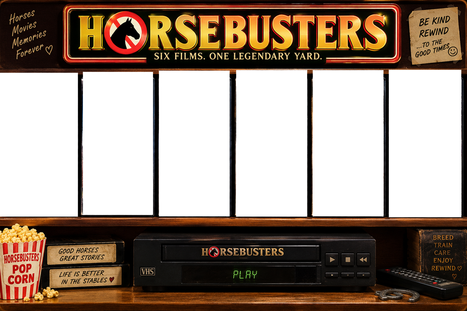 HorseBusters Video Hire shelf